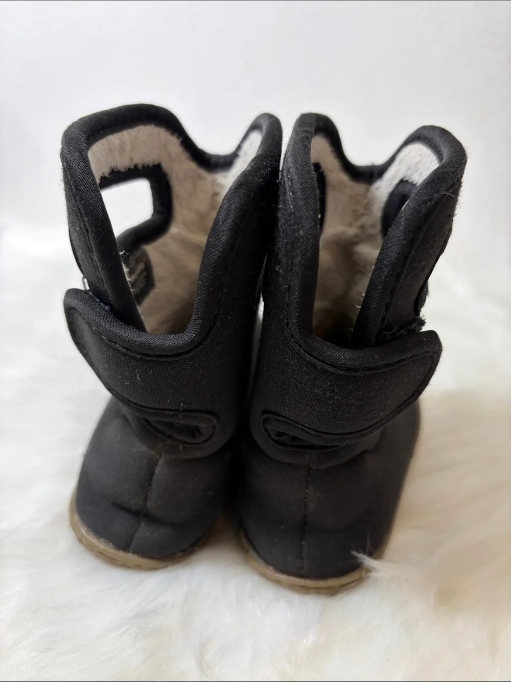 Bogs Black Winter Rain Snow Boots with Soft Faux-Fur Lining